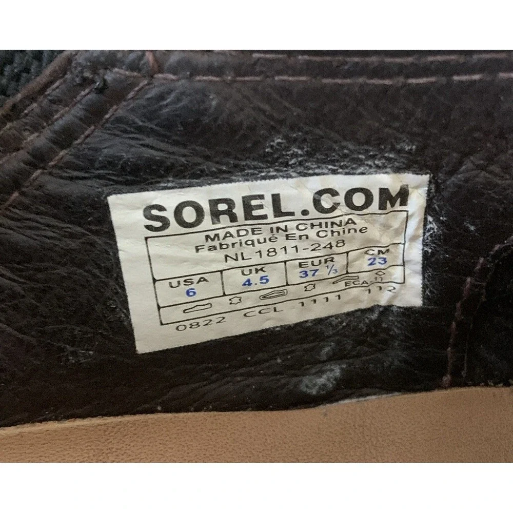 Sorel Lake Shoe Sandals Women's 6M‎ Brown Leather Slip On Strappy Open Toe.